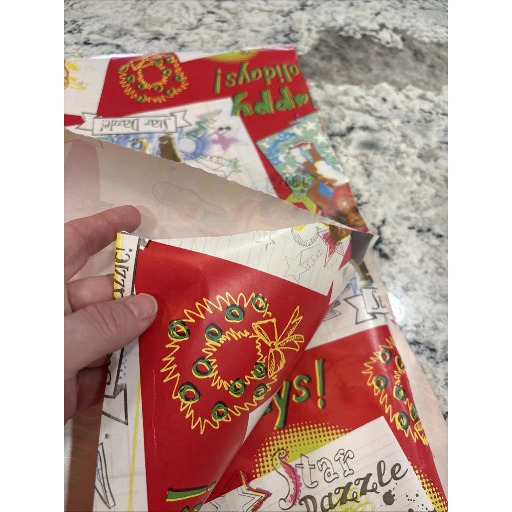 4 Sheet Holiday Vintage High School Muscial Collectible Wrapping Paper Christmas